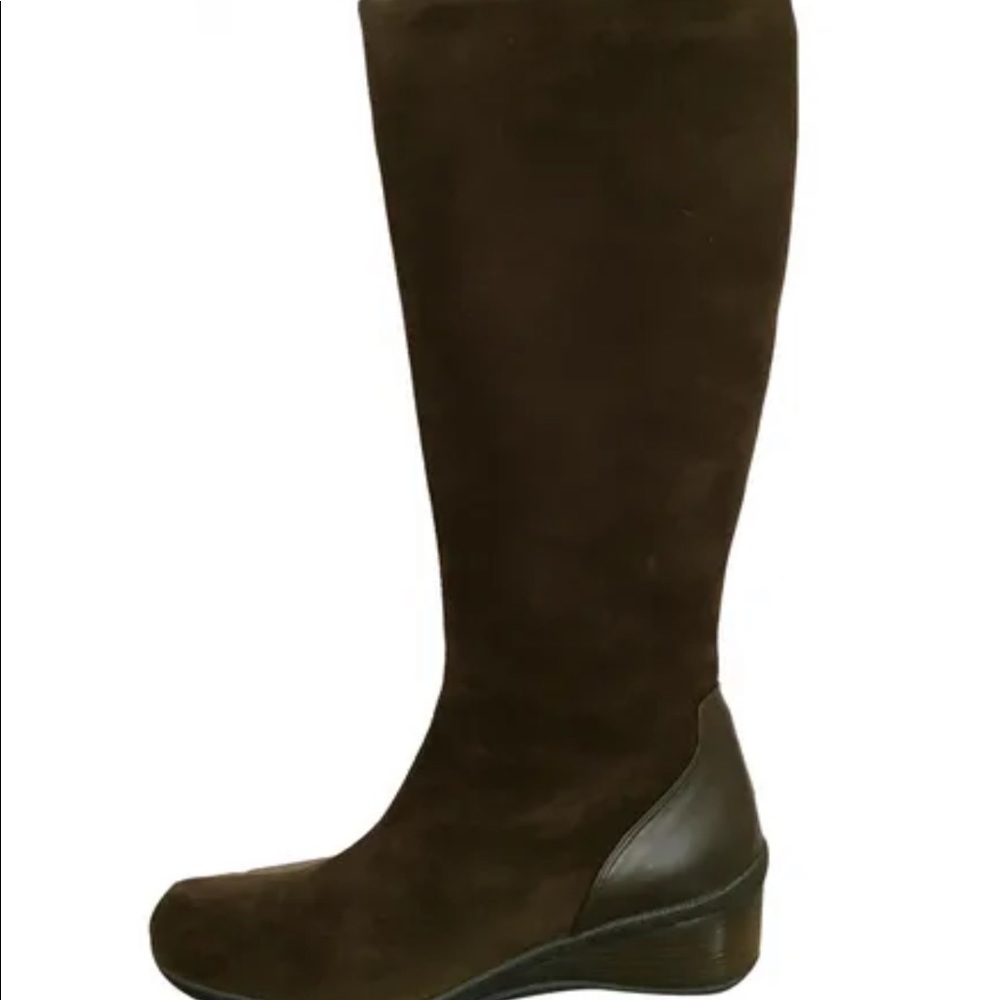 👢💦Aquatalia Suede Wedge Tall Minnow sz 7.5 waterproof bootGUCMade in Italy👢💦